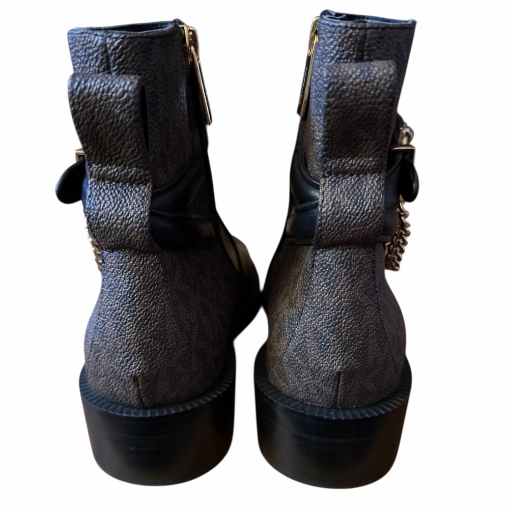 Michael Kors Black and Brown Leather Ankle Boots - Picture 7 of 14